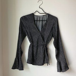 Black & White Tiny Polka Dot Blouse from TART